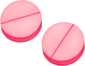 Painterly Pink Pills